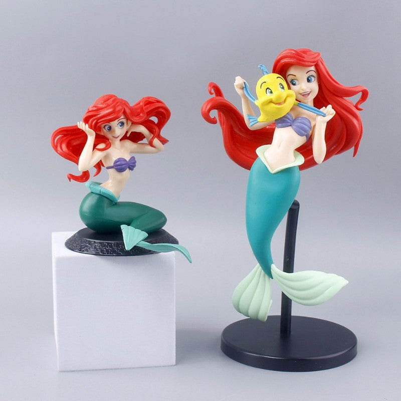 Disney The Little Mermaid Ariel Princess Action Figure Kids Toys Anime Situational Model Dolls Collection Room Car Decoration