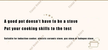 304 Stainless Steel Soup Pot Non-stick Frying Pan with lid Home Hot Pot Induction Cooker Gas Stove wok Food Supplement Milk Pot