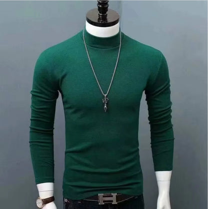 Men's Original Shirts Fall/Winter T-Shirt Fashionable Inner Wear for Men Slim Fit Turtleneck Shirt Solid Black Long Sleeve Shirt