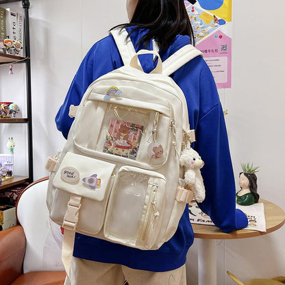 Mochila Feminina Fofa Desenho Animado Moda Adolescente Estudante Mochila Escolar Adorável Bolsa Feminina Mochila Escolar Versátil para Meninas