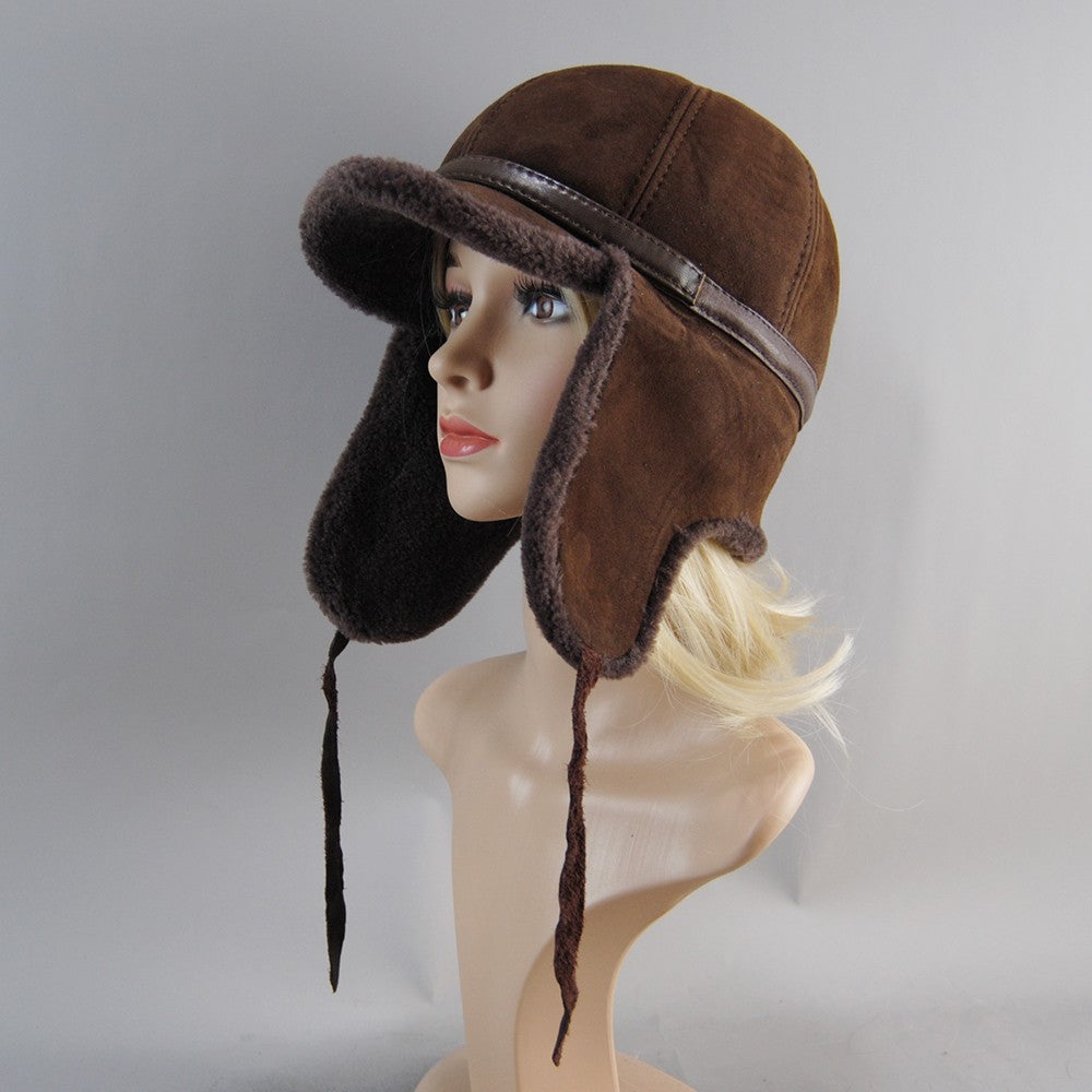 Chapéu Unissex De Lã E Pele Genuína, Novo, Inverno, Quente, Aviador, Russo Ushanka Com Abas Para As Orelhas, Couro Bovino Grosso, Quebra-Neve, Boné De Beisebol