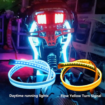 2Pcs Motorcycle LED DRL Daytime Running Lights Tail Light Strip Flowing Waterproof Turn Signal Lamp Auto Car Style Accessories