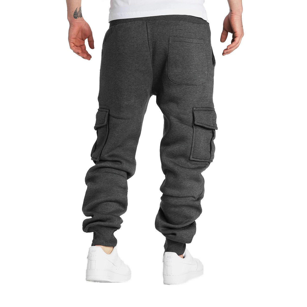 Mens Sweatpants Straight Fit Joggers for Sports and Streetwear Loose Oversized Drawstring Long Pants Men Multi-pocket Pants
