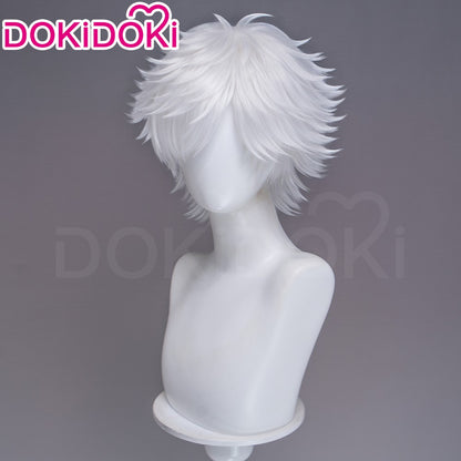 ?Ready For Ship?Qifrey Cosplay Wig Anime Witch Hat Atelier DokiDoki Men White Hair Qifrey Cosplay HalloweenHair Free Wig Cap