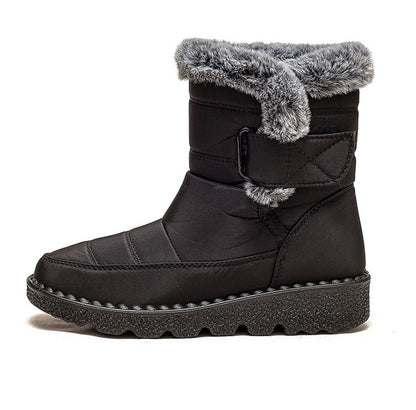 Women's Boots 2025 Trend Snow Boots With Fur Winter Shoes Woman Low Heels Footwear Winter Boots Women Combat Middle Botas Mujer