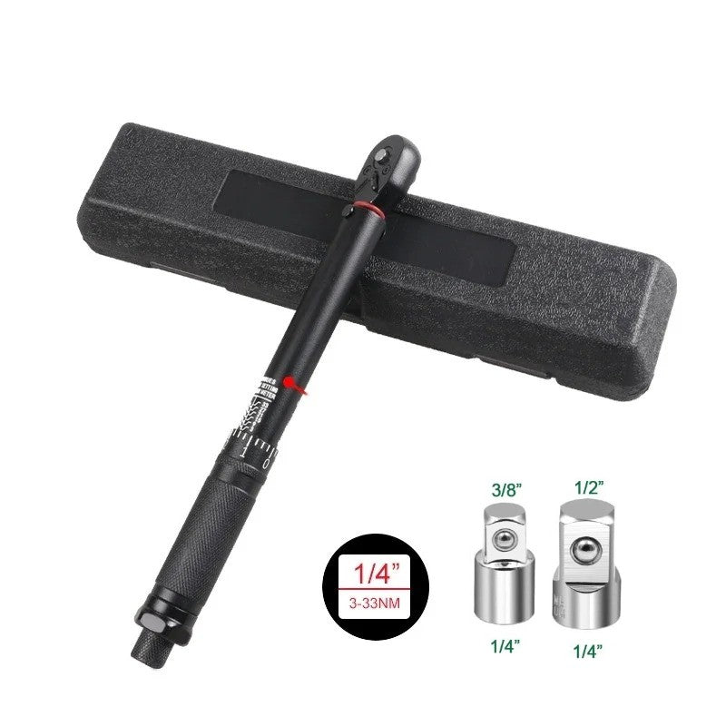 Chave de Torque 72T 1/2'' 3/8'' 1/4'' com Quadrado de Encaixe, Chave de Torque Predefinida para Bicicleta, Catraca Bidirecional, Ferramentas Manuais Automotivas para Carros e Bicicletas