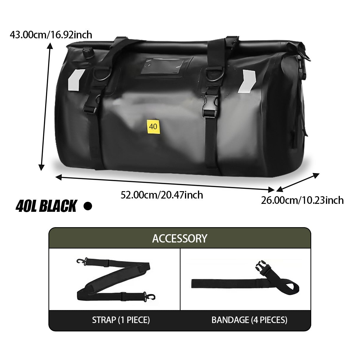 Universal Motorcycle Waterproof Tail Bags Back Seat Bags Cycling Camping Travel Bag Motorbike Scooter Sport Luggage Pack 66L 40L