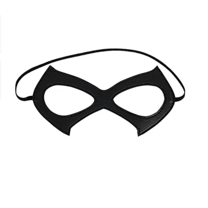 Adjustable Leather Cat Mask for Cosplay Mardi Gras Ball Halloween Costume Adult Size with Eye Holes