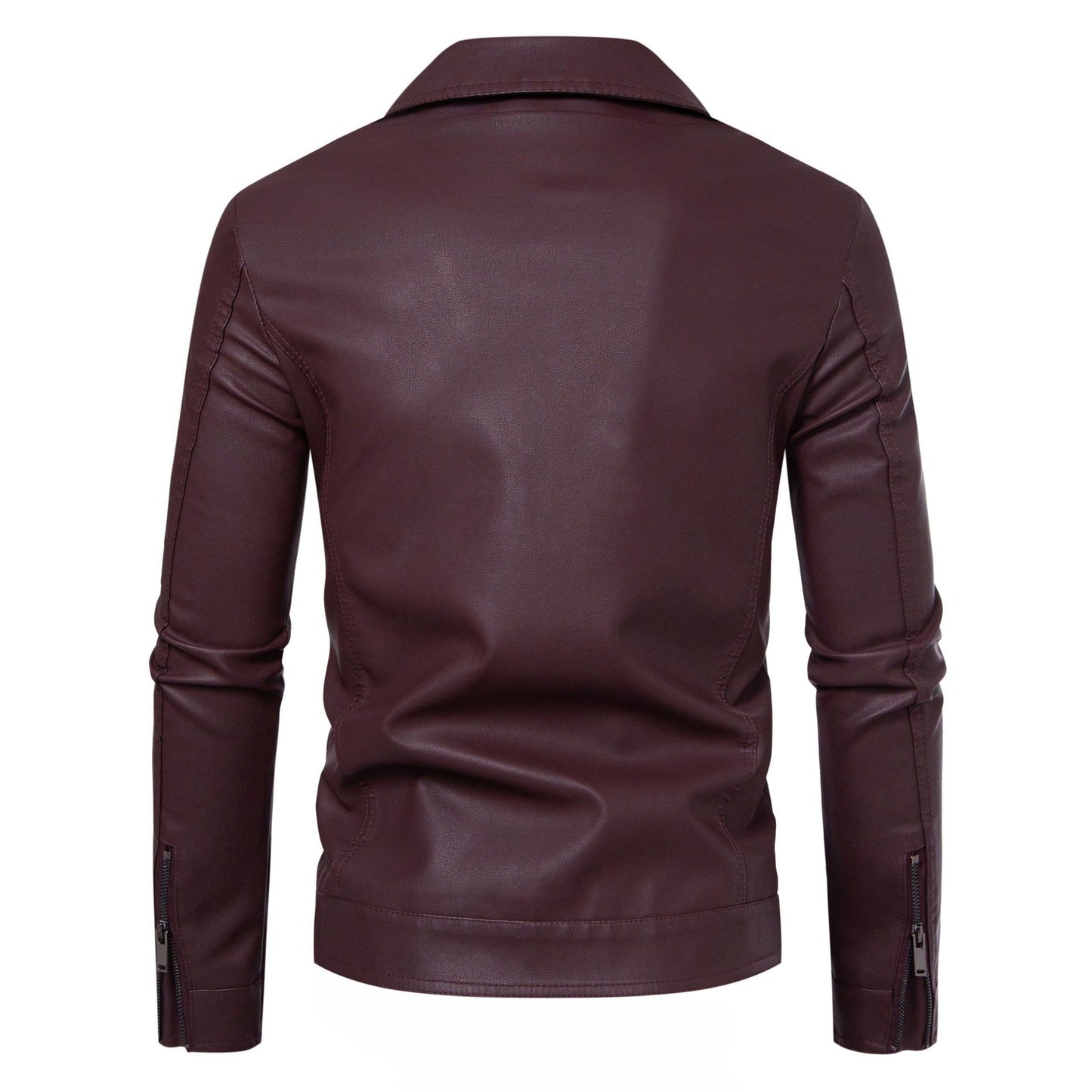 Men's Leather Jacket 2025 New Spring Autumn Winter Korean Style Slim Fit Trendy Fleece Lined Thickened Motorcycle Jacket Men's