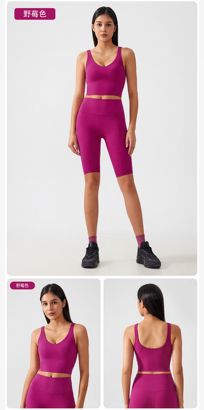 Sports Bra for Women Yoga Top Fixed Chest Pad Gym Vest Shock-proof Workout Tops Yoga Clothes U-shaped Back Fitness Crop Top