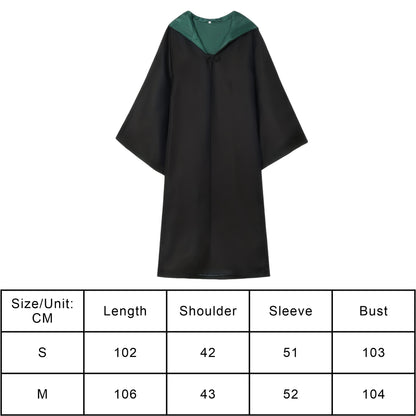 Hooded Wizard Robe Cloak Unisex Halloween Cosplay Costume Long Cape with Multi-Color Lining for Adults Carnival Party Outfits