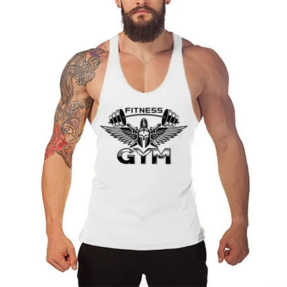Men's Stringer Gym Vest, Fitness Bodybuilding Tank, Y Back Sleeveless Shirt, Moisture-Wicking Lightweight Cotton Summer Clothing