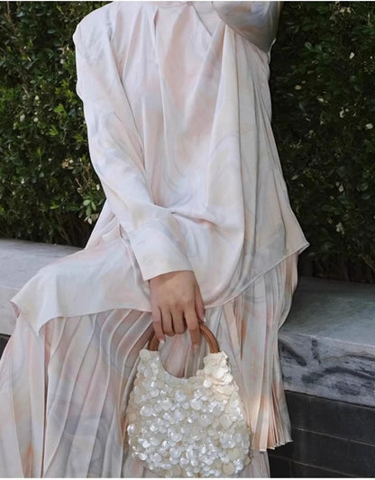 Handmade Fairy Beaded Bag?? ??Large Capacity ?Compact Size?? ??Seashell Clutch Purse?? Mermaid Style?? Shell Embellishments??