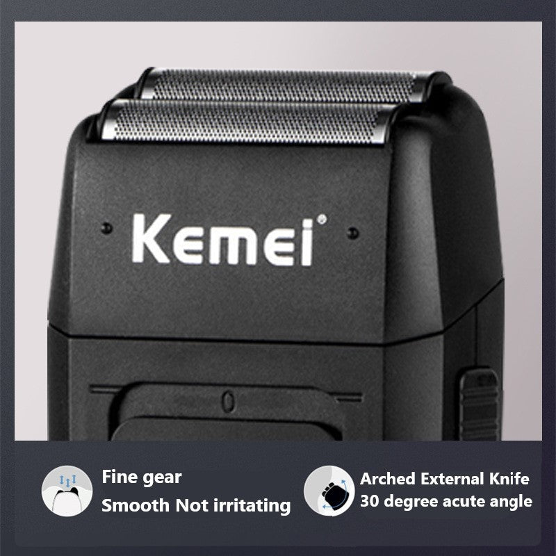 Kemei KM-1102 Rechargeable Cordless Shaver for Men Twin Blade Reciprocating Beard Razor Face Care Multifunction Strong Trimmer