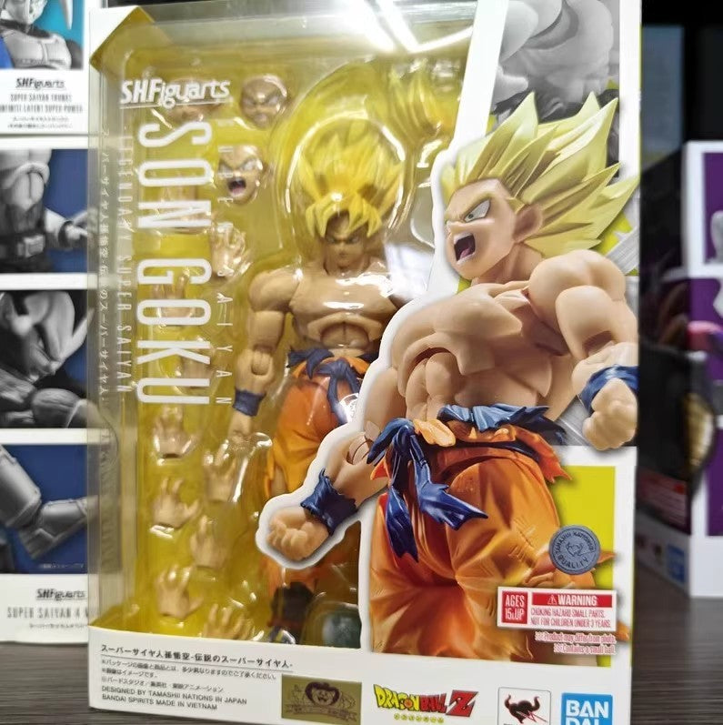 EM ESTOQUE Bandai Dragon Ball SHF Super Saiyan Son Goku 3.0 Anime Action Figure O Lendário Super Saiyajin Modelo de Brinquedo de Batalha Danificada