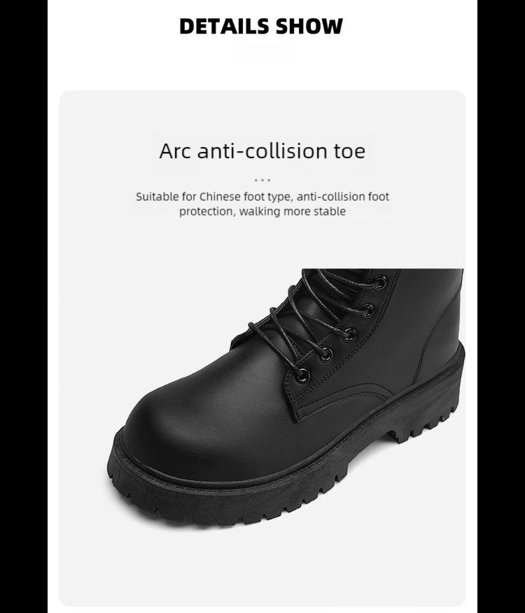 Botas casuais de casal, para quatro estações, masculinas e femininas, de cano alto, em couro, fashion, com sola grossa, antiderrapantes, plus size, para uso ao ar livre