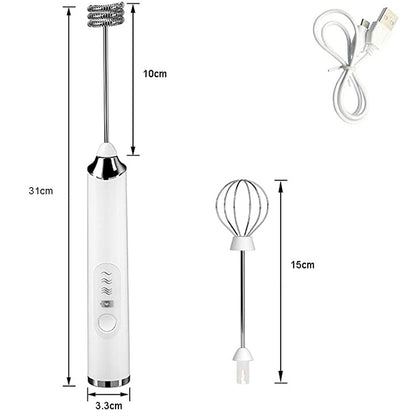 Espumador de Leite Elétrico TINSOL, Portátil Sem Fio, Potente, Recarregável via USB, Prático, Para Café e Leite, Batedor de Cozinha