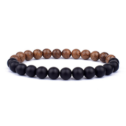 Pulseira de Pedra Vulcânica para Homens Lava Madeira 8mm Contas Pulseira Buda Tibetano Corrente de Pulso Feminina Masculina Jóias Presente Novas Pulseiras