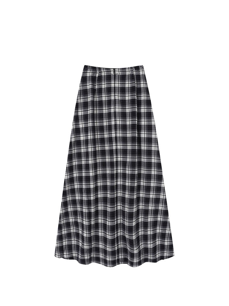High Waist Plaid A-Line Skirt for plus Size Women Summer Slimming Flattering for Pear aped Body Meat Concealing Skirts