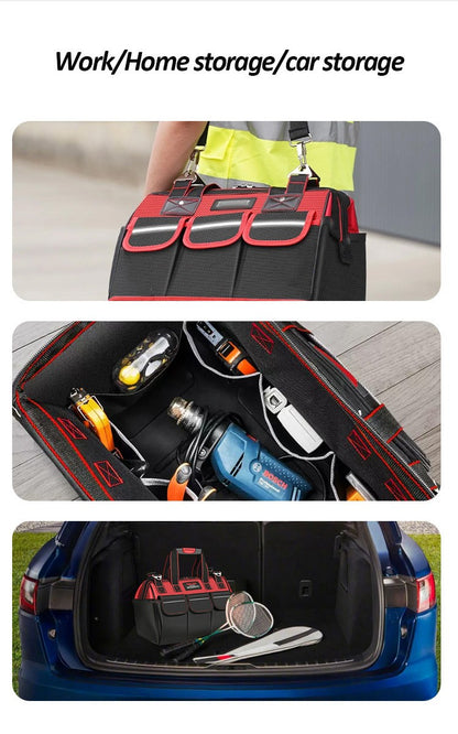 DELIXI ELECTRIC Tool Bag,Multifunctional Waterproof Storage Bags,Suitable for Electricians,Carpenters,Car Mechanics,Homeowners