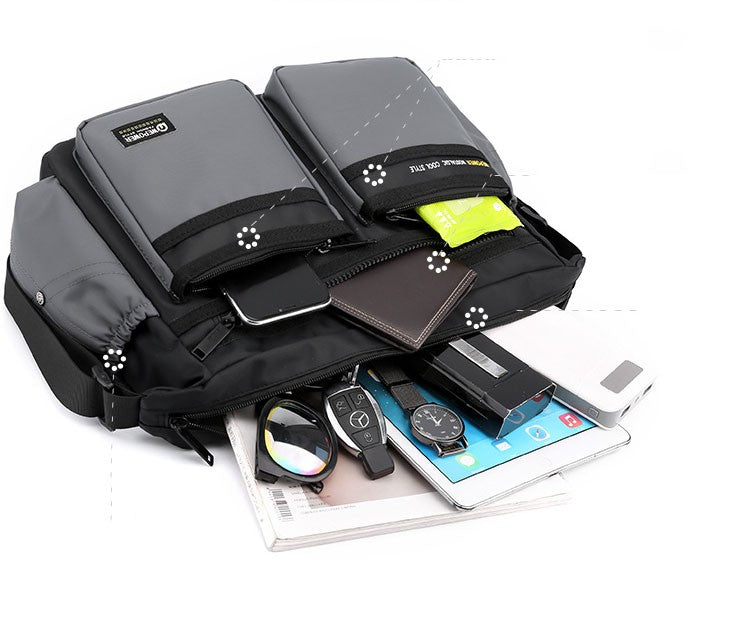 Multi-layer Pocket Design Oxford Shoulder Bag Large Capacity Men's Casual Fashion Single Shoulder Crossbody Luxury Messenger Bag