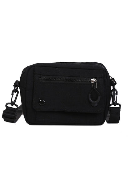 Women Canvas Handbags Korean Mini Student Bag Cell Phone Simple Small Crossbody Casual Ladies Zipper Shoulder Bag