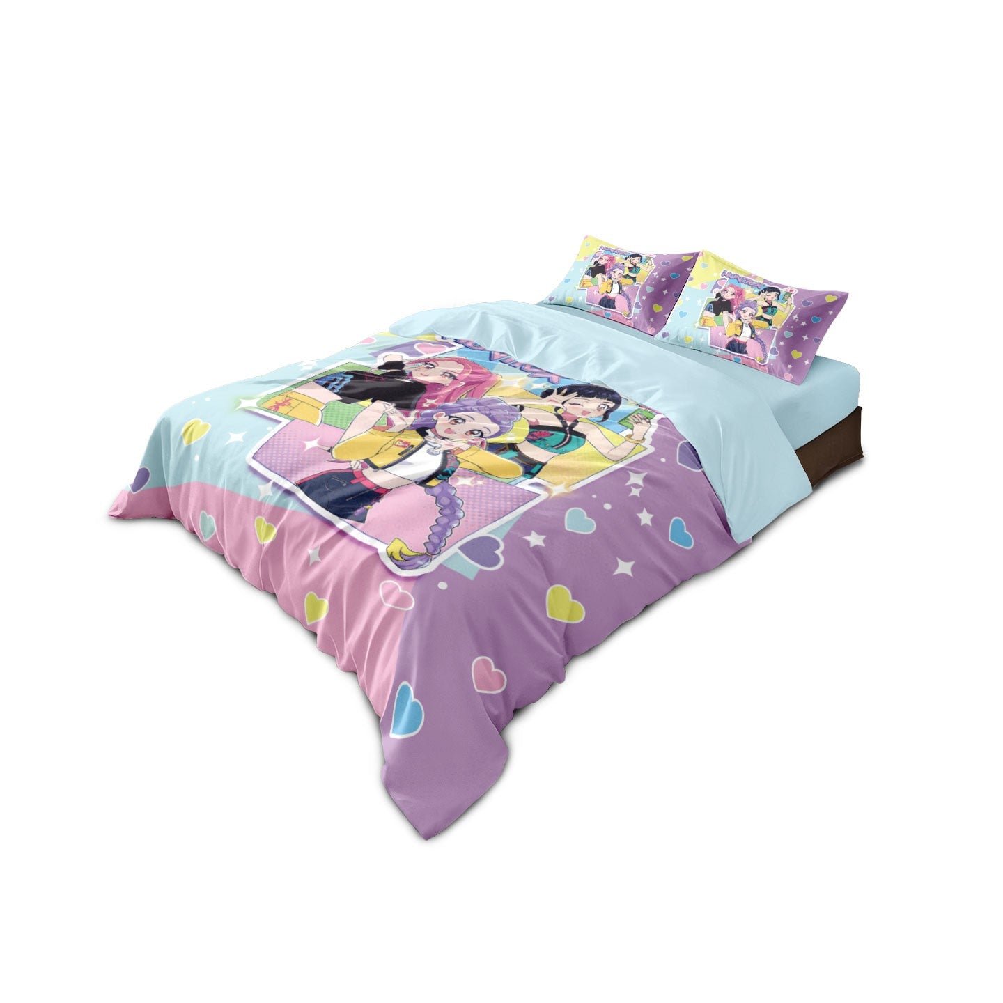 3pcs K-Pop Demon Hunters Printed Chipless Bedding Set Soft Dormitory Bedroom Multiple Sizes Machine Washable