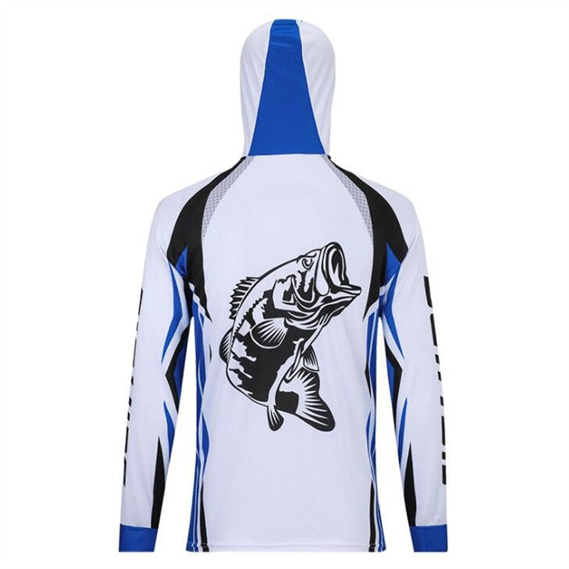 Camisa de Pesca Masculina de Manga Longa Profissional Respirável de Secagem Rápida com Capuz Anti-UV Roupas Masculinas para Exterior Casaco de Pesca