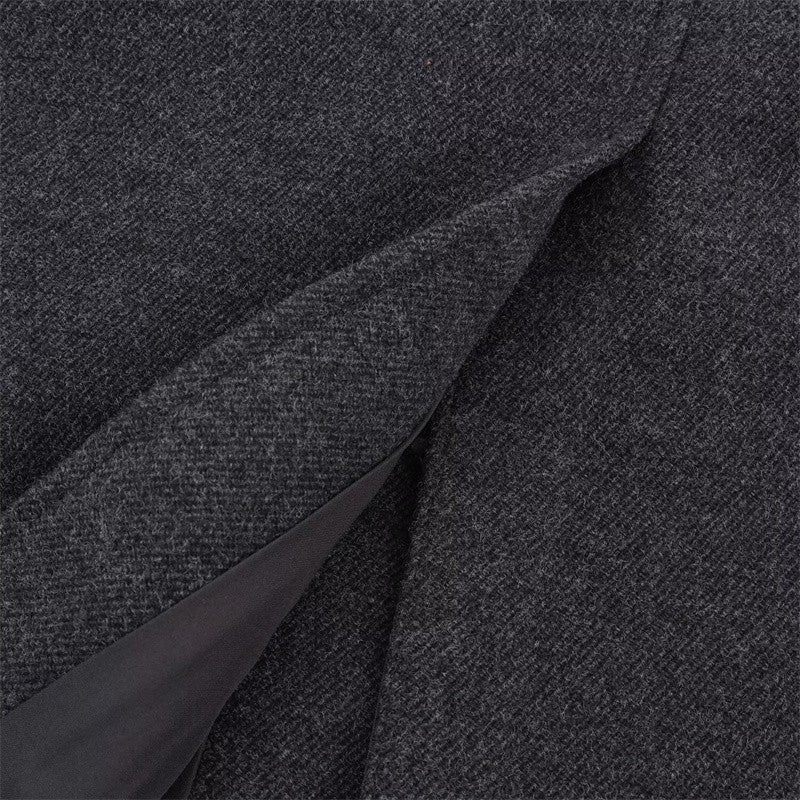 Women's Coat 2025 Autumn and Winter New Style Gray Long-Sleeve Belted Single-Breasted Stand Collar Loose Coat Fashionable