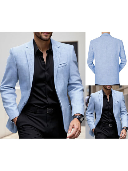 Men s  Fit Casual Blazer with Notched Lapel and Single Button Closure Fashionable Solid Color Sport Coat for Spring and