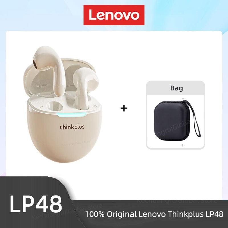 Original Lenovo LP48 TWS Wireless Bluetooth 5.4 Earphone Gaming Earbuds HIFI Music Headphones Noice Cancelling Dual Mode Headset