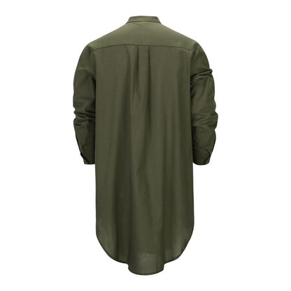 Men's Cotton Linen Kaftan Robe – Long Sleeve Button-Up Thobe for Prayer, Casual & Arabic Style | Breathable & Comfortable