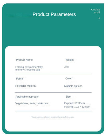 Reusable Foldable Supermarket Shop Large Folding Shopping Bag Easy to Carry Eco-friendly Big Capacity Eco Storage Handbag