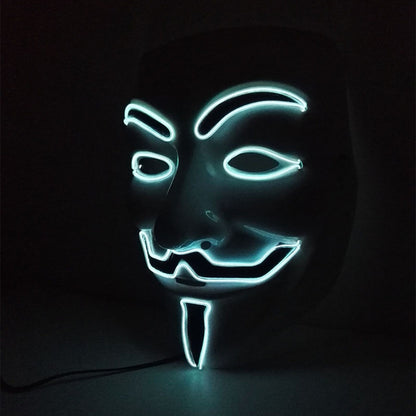 Halloween LED Vendetta Mask Night Club Carnival Party Festival Decoration Cosplay Vendetta Guy Fawkes Mascara Glowing V Mask