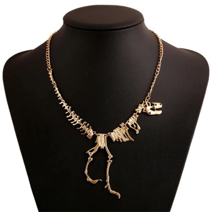 Sexy Long Necklaces Gothic Tyrannosaurus Rex Skeleton Dinosaur Pendant Charm Dragon Bone Jewelry Men Women Gifts