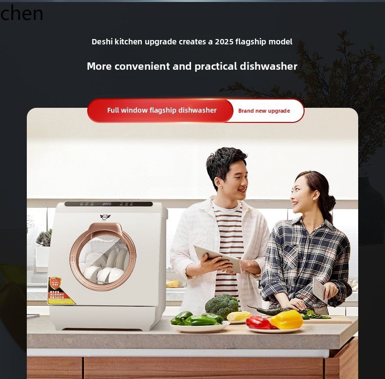 dishwasher spraying up and down small household automatic desktop intelligent drying and disinfection