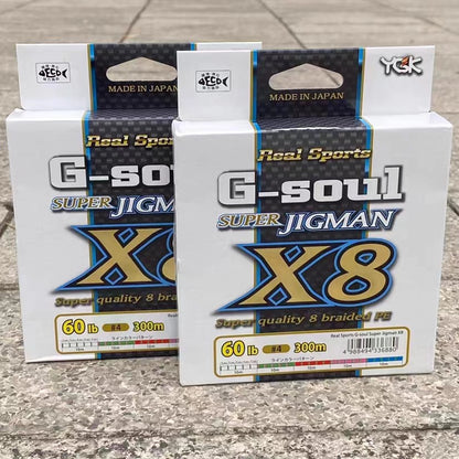 Linha de Pesca Trançada Multicores de 8 Fios Original Japonesa 200M 300M YGK G-SOUL X8 JIGMAN, Linha PE de Alta Resistência para Carretel de Pesca de Baixo e Carpa