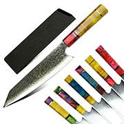 Conjunto de Facas de Cozinha Amber Hot selling 67 Camadas de Aço Damasco Lâmina Super Afiada Fio 10Cr15CoMoV com Cabo de Resina e Madeira