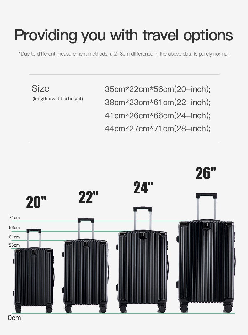 Modern Carry on Trolley CaseCustom Large 20/22/24/26/28 Inch PC ABS Luggage with Combination Lock Wholesale Prices Suitcase