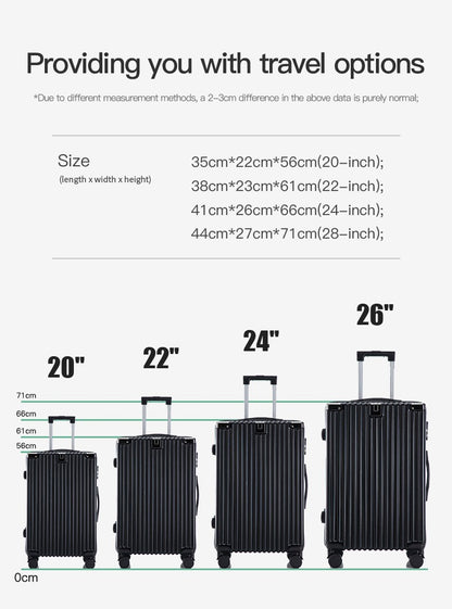 Modern Carry on Trolley CaseCustom Large 20/22/24/26/28 Inch PC ABS Luggage with Combination Lock Wholesale Prices Suitcase