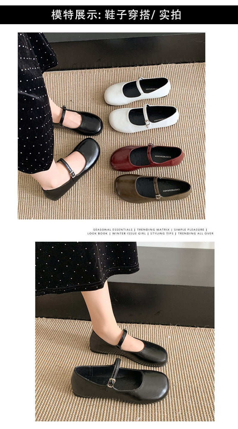 2025 New Elegant Comfortable and Versatile Woman Round Toe Lady Barefoot Flats Elegant Soft Sole Ballerina Party Mary Jane Shoes
