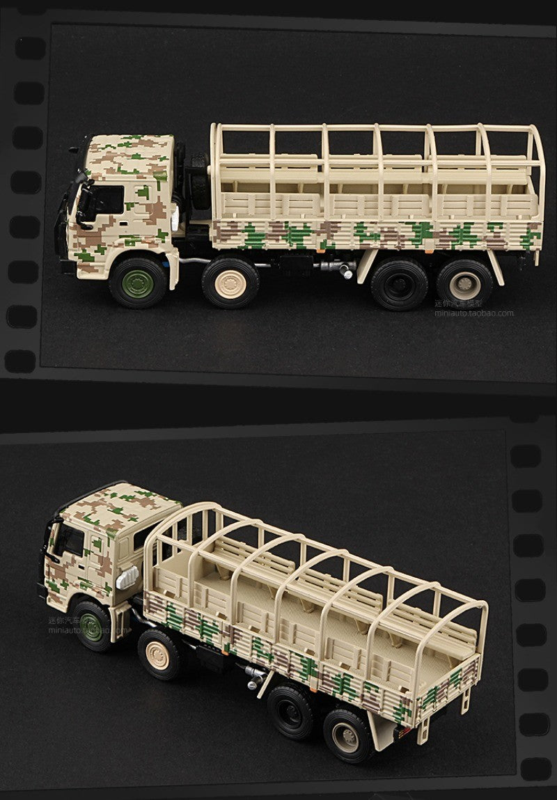 Masdi 1/64 Scania 770S V8 Caminhão Howo HW1006 Militar Verde Liga de Carro Modelo Miniatura Coleção Diecast Enfeite Modelo Hobby Brinquedo