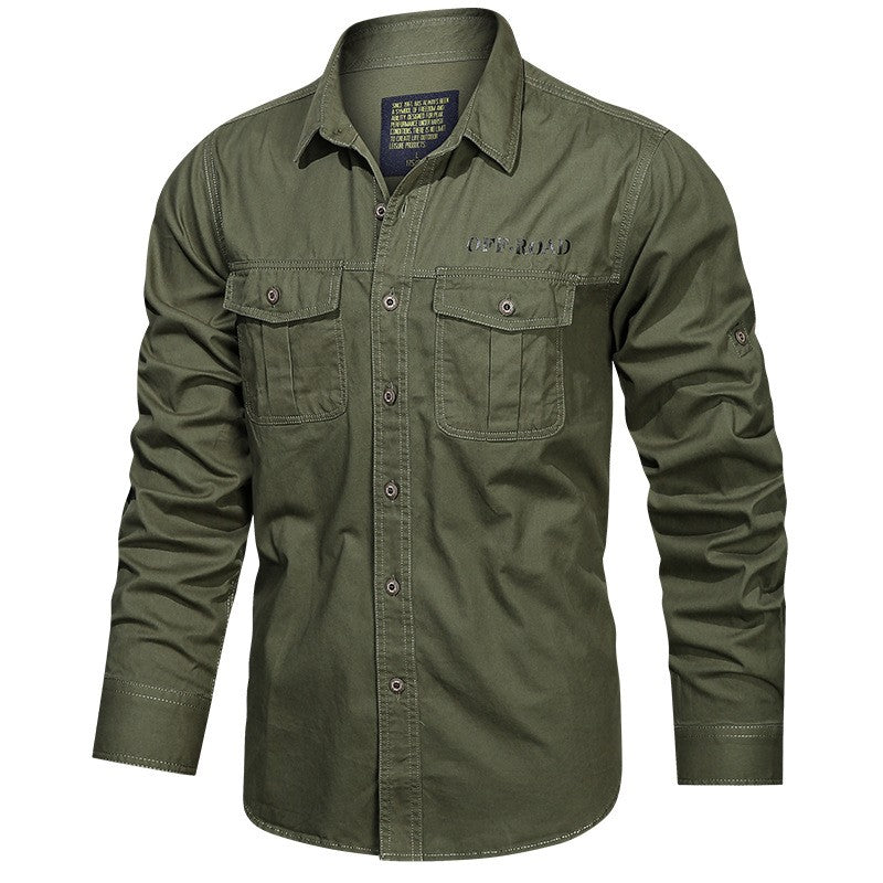 Green Black Cargo Long Sleeves Shirts For Men's 2024 Spring Autumn Design Brand Oversize 4XL 5XL Military Clothes Casual Blouse