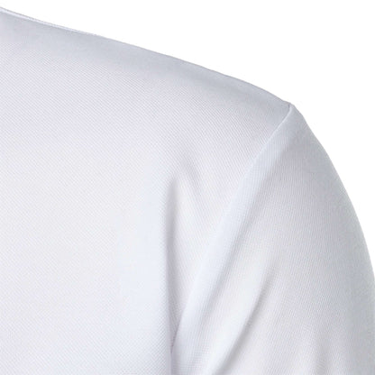 Men's short-sleeved stand-up collar top casual fashion daily solid color short-sleeved stand-up collar T-shirt casual top