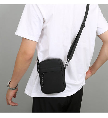 Simple Casual Mini Crossbody Bag Men's Nylon Small Shoulder Bag For Men Oxford Messenger Phone Side Sling Bag Husband Chest Pack