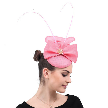 Nice Flower Fascinator Hats Fashion Bow Party Chapeau Cap Bride Women Wedding Chic Headwear With Hair Band Gril Hair Accessories