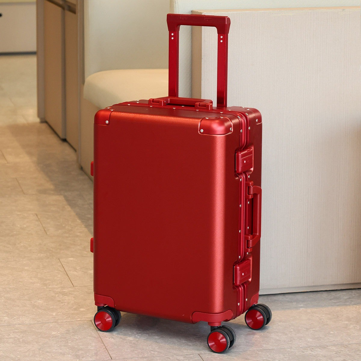 20"/22"/24"/26"/28" Suitcase Fashoin Rolling Luggage Travel Aluminum Frame Case with Wheel Alloy Trolley Bag 20'' Carry-On Cabin