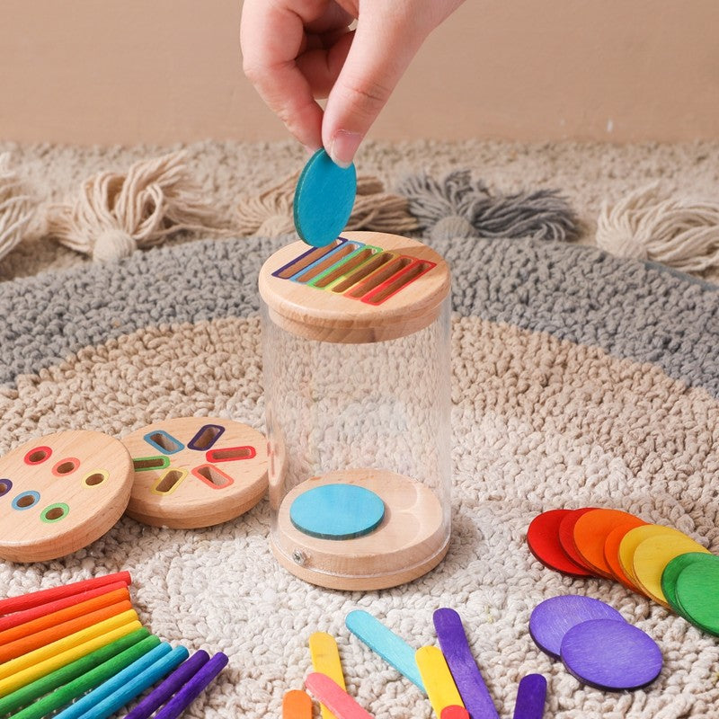Montessori The Baby Toys Silicone Educational Toys Cognitive Toys Color Matching Bucket Toddler Toys Sensor Game Baby Games