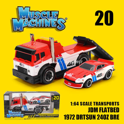 Maisto 1:64 1972 Datsun 240Z BRE JDM Reboque Caminhão Cama Americana clássica Muscle Car Modelo Die-Cast Coleção Presente