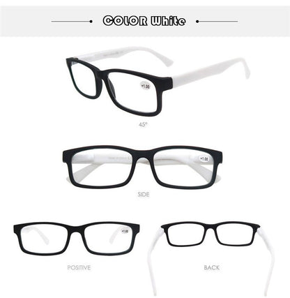 MODFANS Óculos de Leitura Masculino Feminino Retangular Clássico Leitores Eeyeglasses Armação Flexível Dobradiça de Mola com Dioptria +1.0 a +4.0